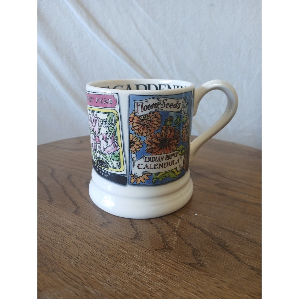 Emma bridgewater plant and sow flower seeds 1/2 pint art garden mug